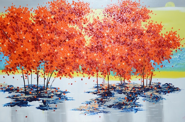 Tranh Sơn Dầu  Mùa Lá Đỏ